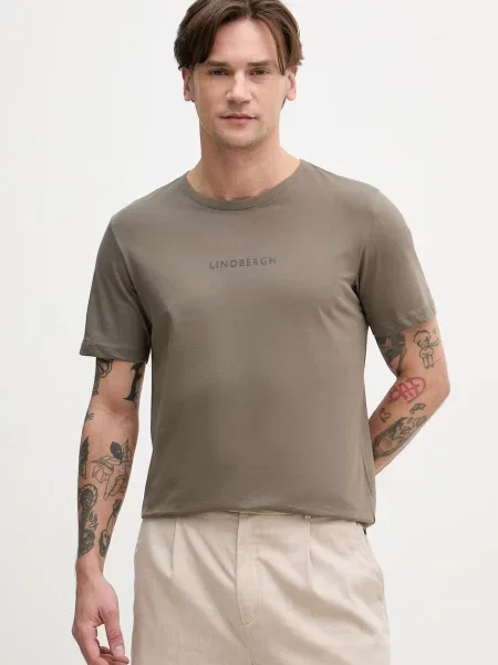 Lindbergh basic tričko hnědé