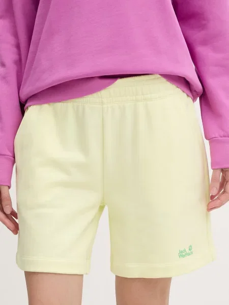 Jack Wolfskin szorty dresowe Celebrate The Paw żółte