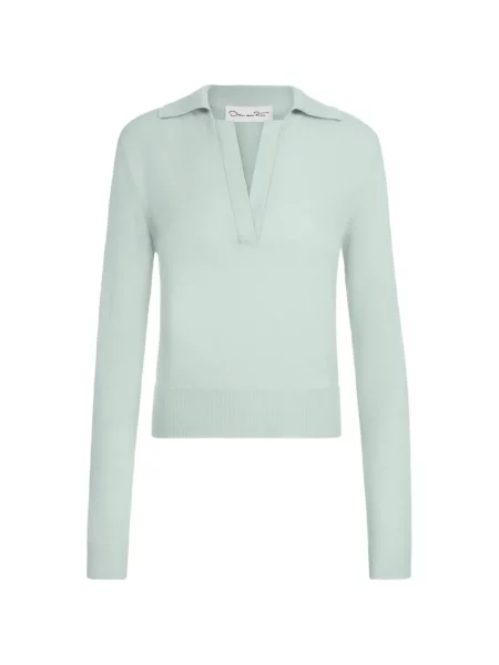 Tricou polo Oscar De La Renta de lână albastru