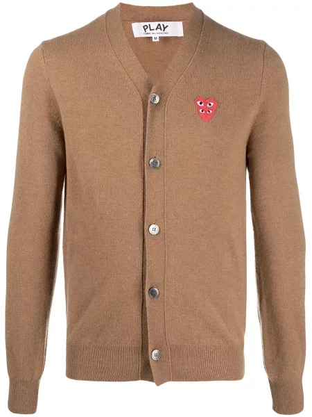 Cardigan Comme Des Garcons Play cu broderie maro