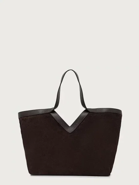Answear.LAB torebka shopper zamszowa brązowa