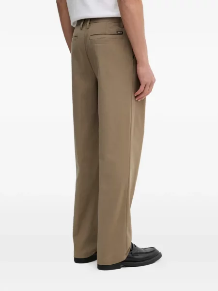 Pantaloni Guess din țesătură twill