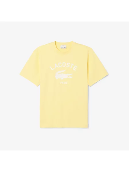Lacoste T-Shirt Z Nadrukiem żółta