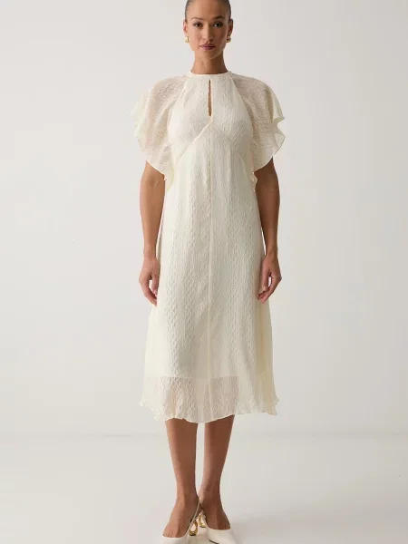 BOSS rochie de vară Dacope bej