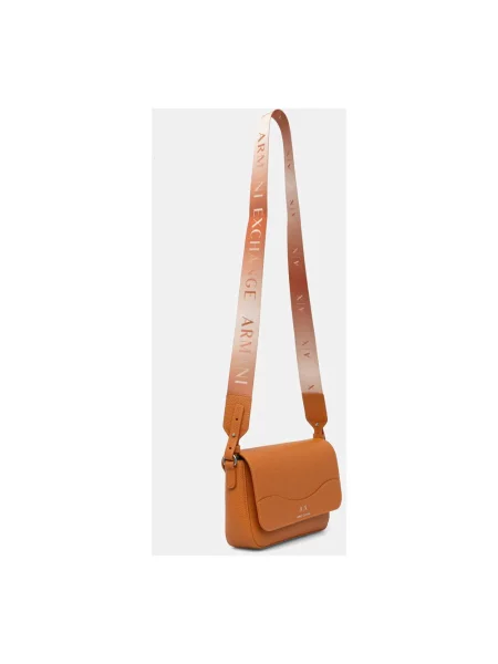 Torebka crossbody Armani Exchange skórzana brązowa