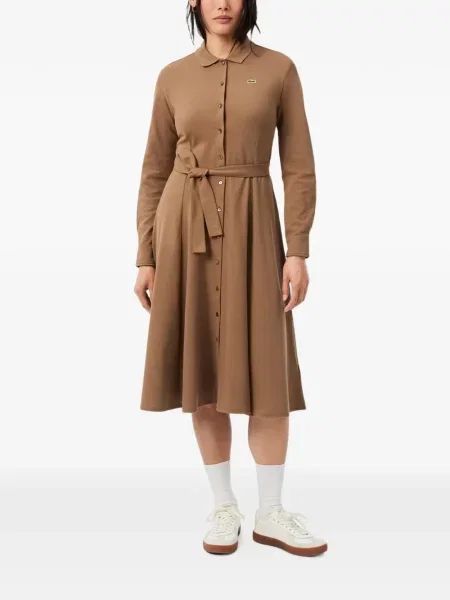 Cu centură rochie Lacoste maro