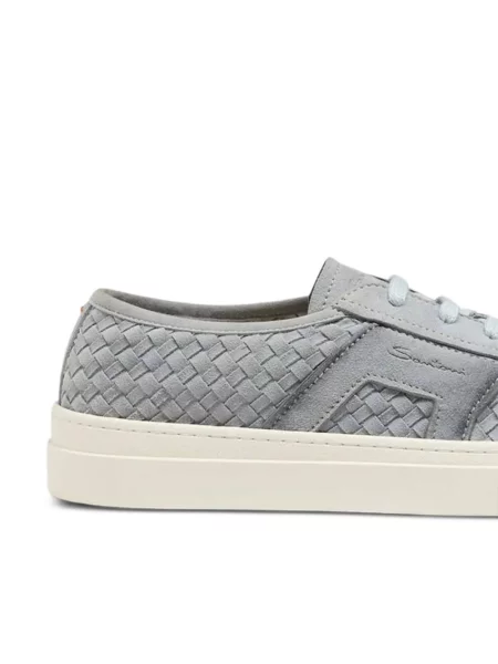 Sneakersy Santoni skórzane szare