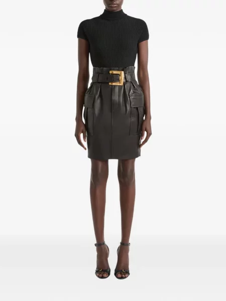 Cu centură fustă Balmain negru