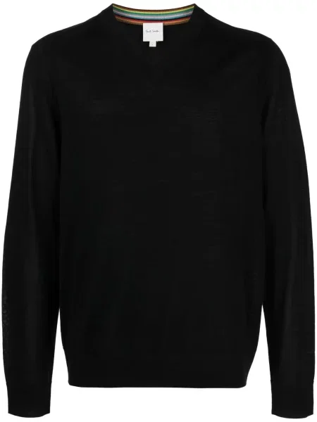 Pulover Paul Smith tricotate cu decolteu în V negru