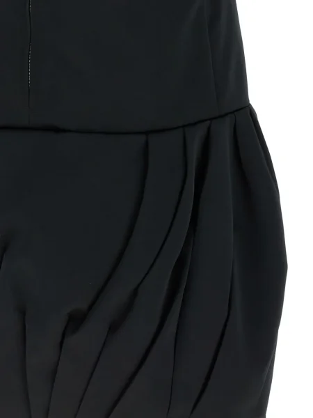 Костюм мини рокля Jil Sander с V-образно деколте черно