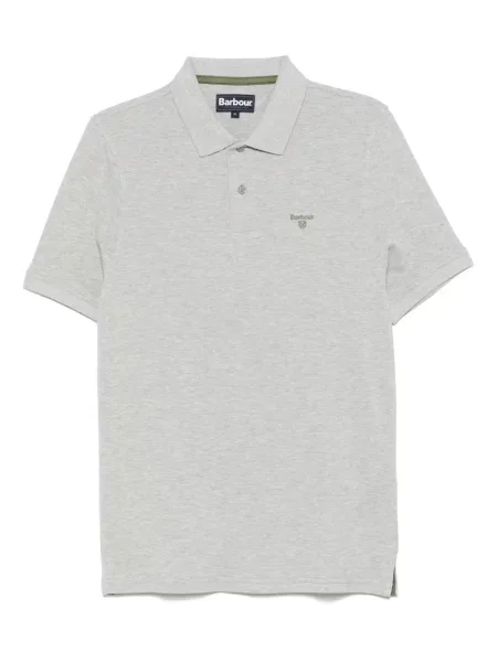 Polo Barbour cu broderie gri