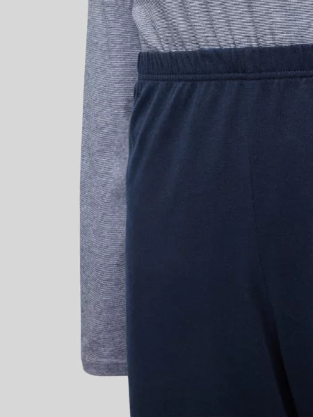 Schiesser Piżama Casual Essentials blau biała