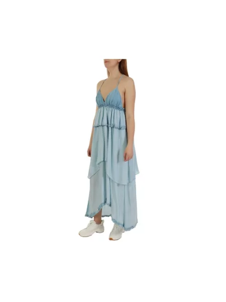 Sukienka maxi Pinko niebieska