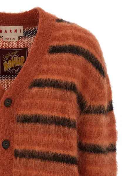 Cardigan Marni cu dungi portocaliu