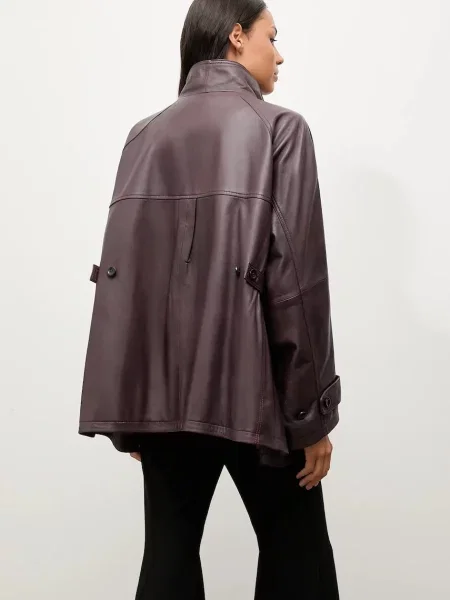 Шкіряна куртка Answear.LAB бордовий