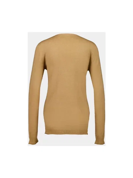 Sweter 120% Lino z dekoltem w serek brązowy