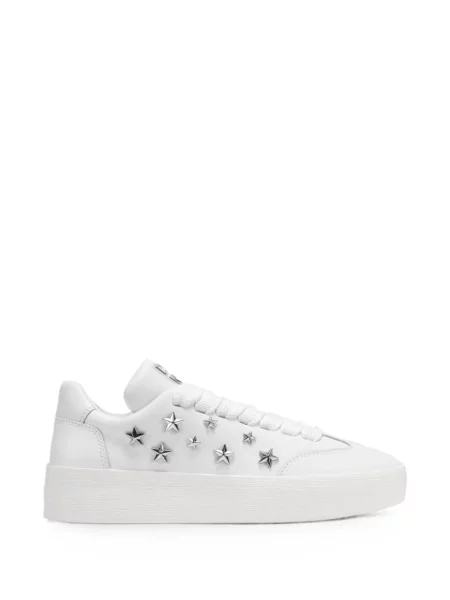 Sneakerși Dkny cu șireturi din dantelă cu tepi alb