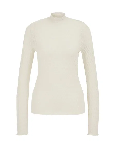 WE Fashion Tricou ecru / natural alb