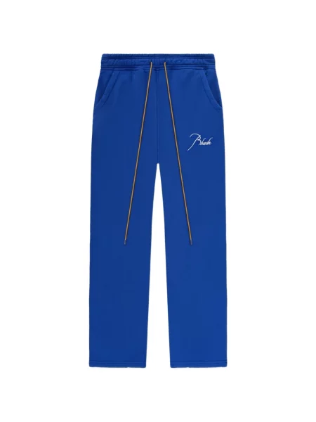 Pantaloni Rhude alergare cu autograf cu cordon albastru