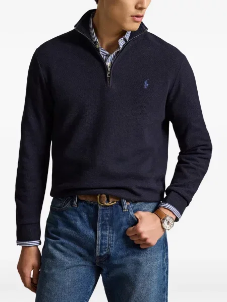 Șosete Polo Ralph Lauren cu model herringbone cu broderie plasă albastru