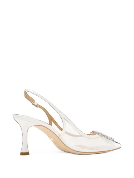 Pantofi cu toc Badgley Mischka plasă alb