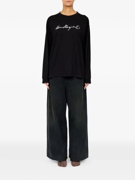Μακρύς μπλούζα Mm6 Maison Margiela με σχέδιο μαύρο