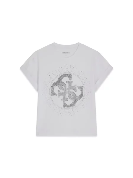 GUESS Tricou argintiu alb