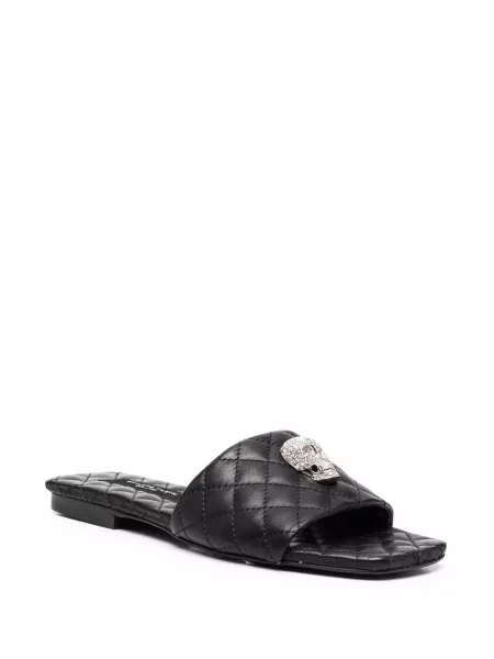 Sandale Philipp Plein fără toc de cristal negru