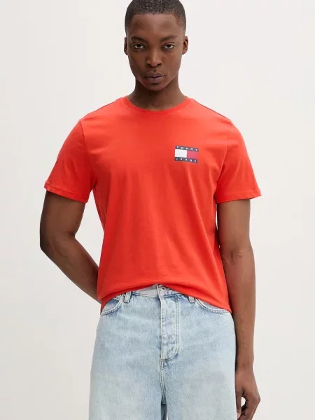 Tommy Jeans T-shirt ανδρικό πορτοκαλί