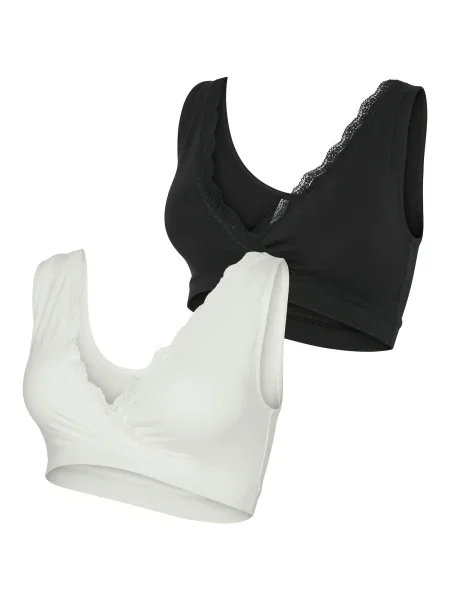 MAMALICIOUS Nedrček za doječe mamice črna bela