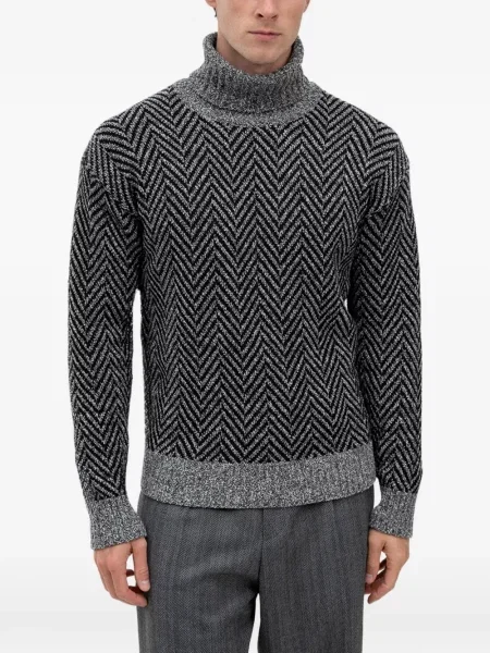 Heláncă Hugo cu model herringbone negru