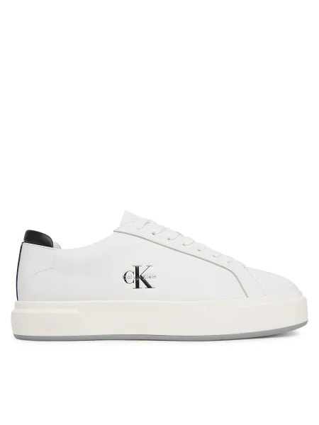 Sneakers Calvin Klein Basket Cupsole Laceup Lth Ml alb