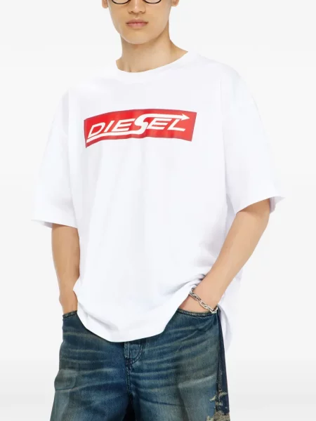 Tricou Diesel cu imagine alb