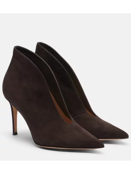 Pantofi cu toc Gianvito Rossi din piele de căprioară maro