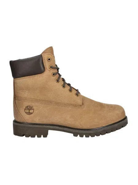 Botki Timberland sznurowane koronkowe beżowe