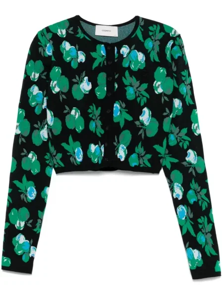 Cardigan Coperni cu model floral din jacard negru