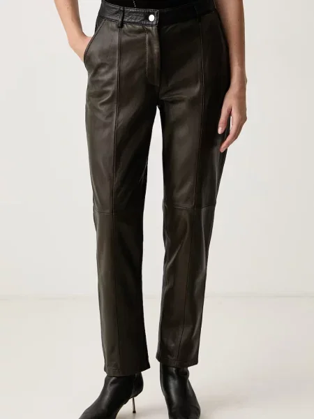 Max&Co. pantaloni pentru femei din piele FACELLA maro