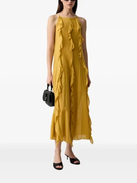 Rochie midi Vicolo fără mâneci galben