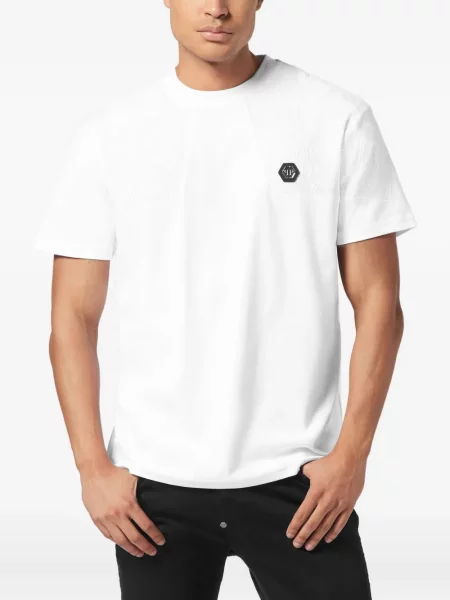Tricou Philipp Plein din jacard alb