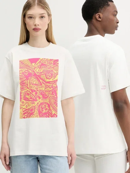 Тениска Herschel с принт бежово