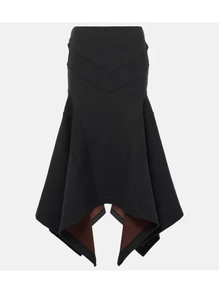 Fustă midi The Attico până la genunchi negru