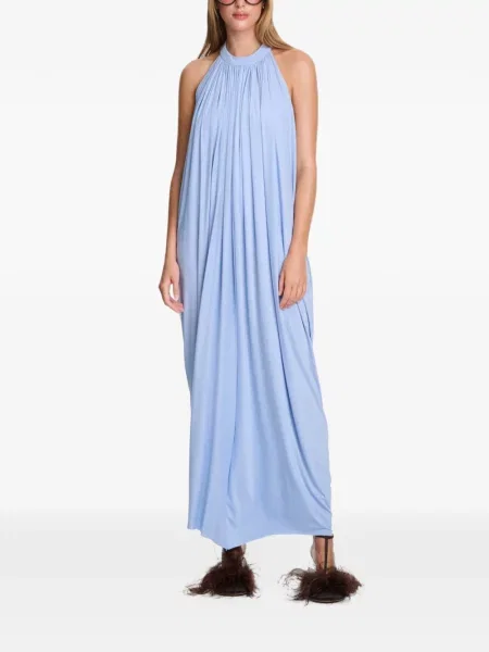 Rochie maxi Axel 113 cu gât halter albastru
