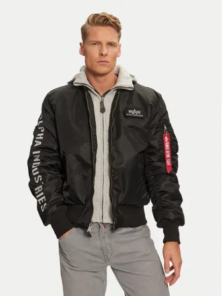 ALPHA INDUSTRIES Φθινοπωρινό και ανοιξιάτικο μπουφάν D-Tec SE γκρι / κόκκινο λευκό μαύρο