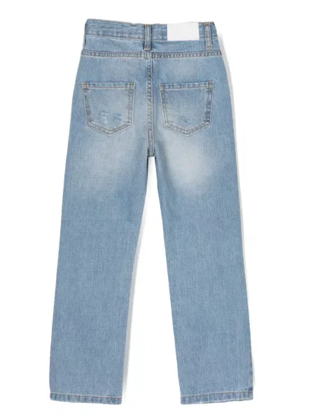 Jeansy straight leg dziecięce Msgm niebieskie