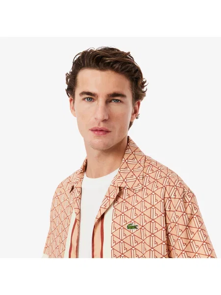 Lacoste Koszula O Prostym Kroju Z Monogramem pomarańczowa