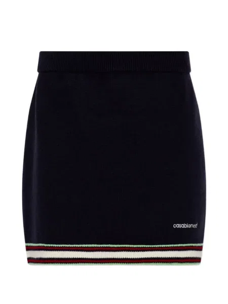 Pantaloni scurți Casablanca cu broderie cu dungi albastru