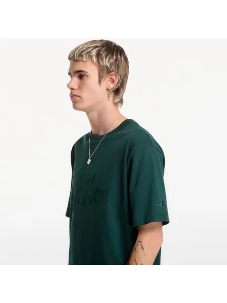T-shirt New Balance Athletics Flocked Logo T-Shirt Nordic Green S πράσινο