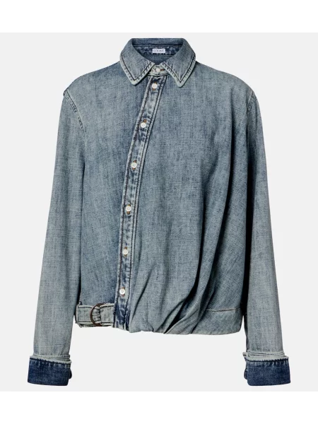 Koszula dżinsowa Loewe drapowany niebieski