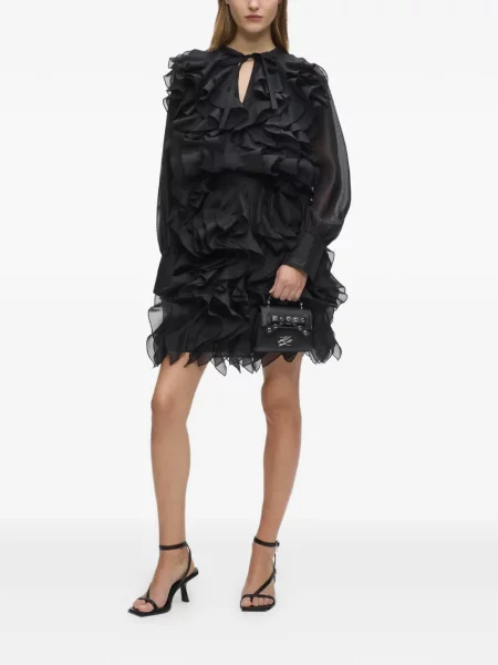 Fusta mini Karl Lagerfeld cu volane negru