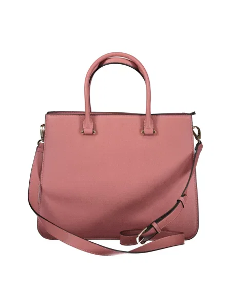 Lniana torebka Valentino Bags różowa